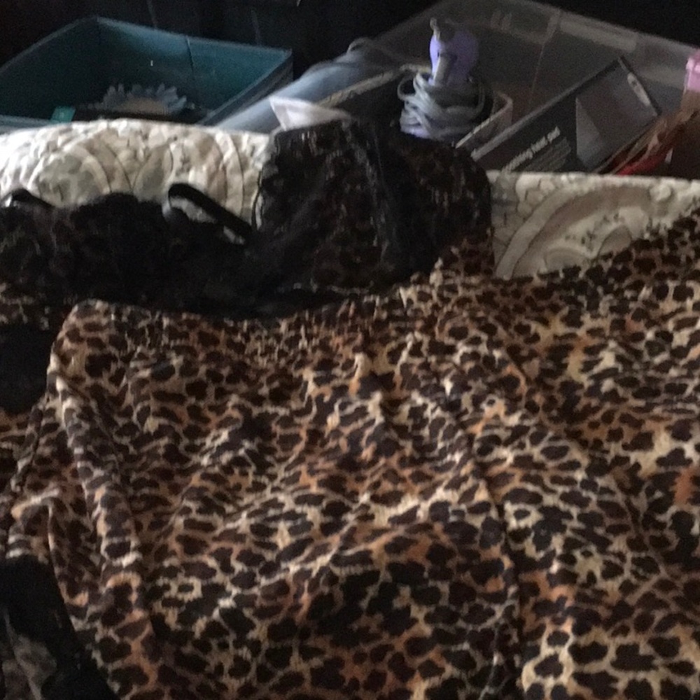 Leopard Print Lingerie with Black Lace